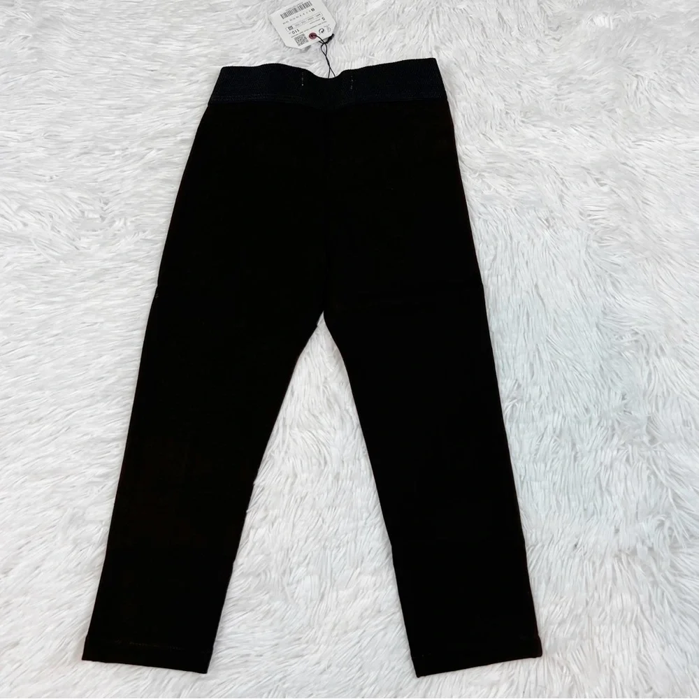 Zara‎ high waisted skinny pants in brown button details elastic waist